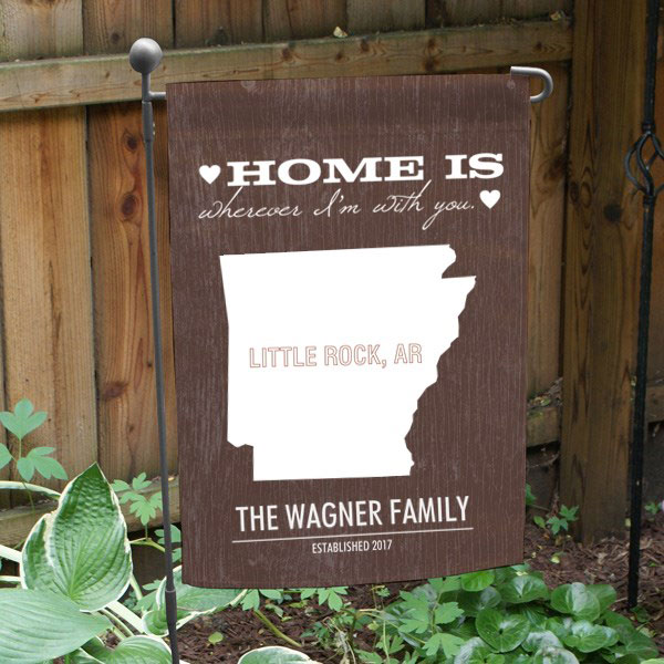Product image for Personalized Home State Garden Flag with Flag Pole
