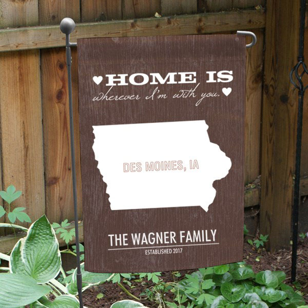 Product image for Personalized Home State Garden Flag with Flag Pole
