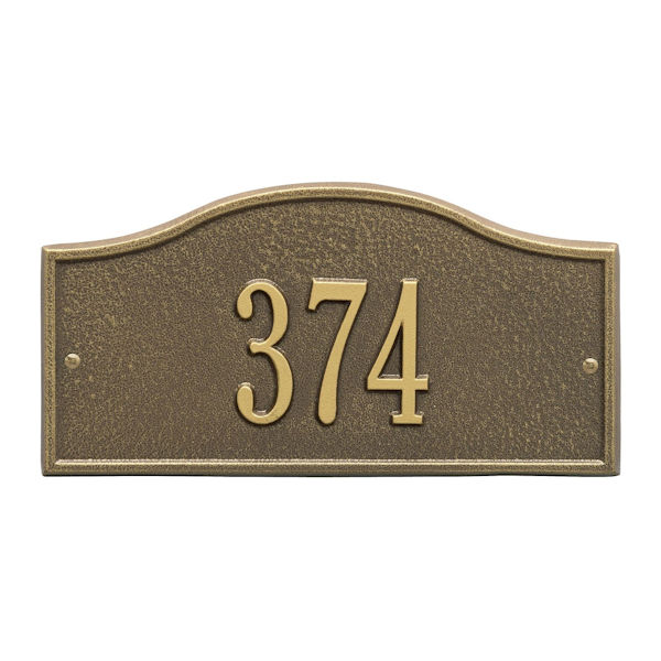 Product image for Whitehall Personalized Cast Metal Address Plaque - 12' x 6' - Allows Special Characters
