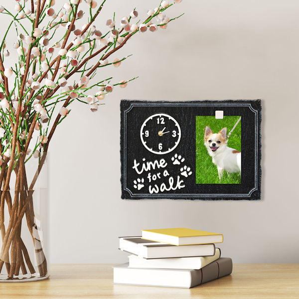 Product image for 'Time For A Walk' Pet Photo Wall Clock