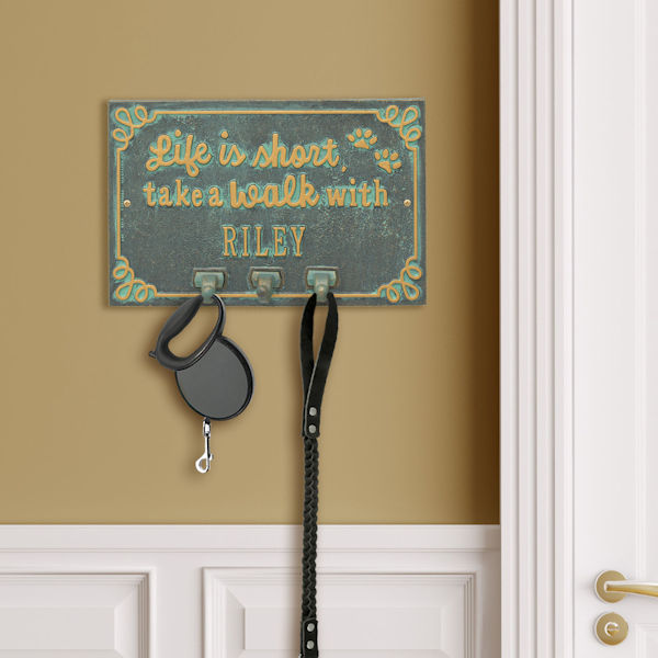 Product image for Personalized 'Life is Short, Take a Walk' Leash Hook