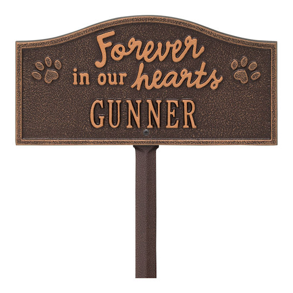 Product image for Personalized 'Forever in Our Hearts' Pet Memorial Yard Plaque