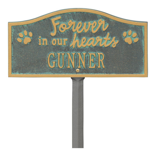 Product image for Personalized 'Forever in Our Hearts' Pet Memorial Yard Plaque