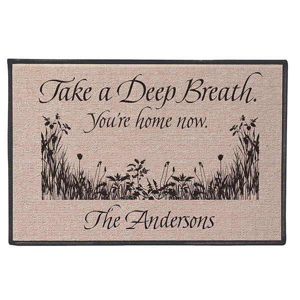 Product image for Personalized Take A Deep Breath - You're At Home Now Doormat
