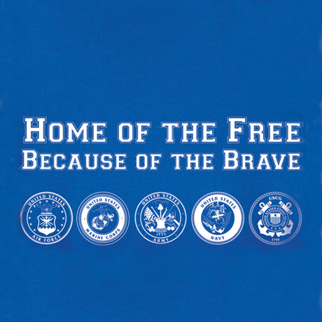 'Home Of The Free Because Of The Brave' T-Shirt or Sweatshirt