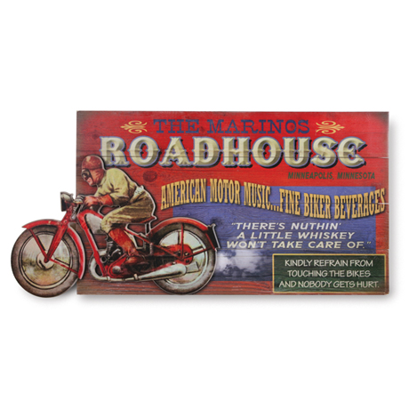 Personalized Roadhouse Motorbike Sign