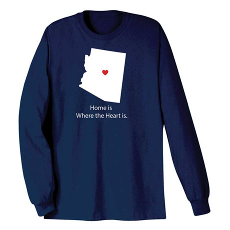 Product image for Home Is Where The Heart Is T-Shirt - Choose Your State