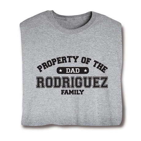 Personalized Property of "Your Name" Dad Athletic T-Shirt or Sweatshirt