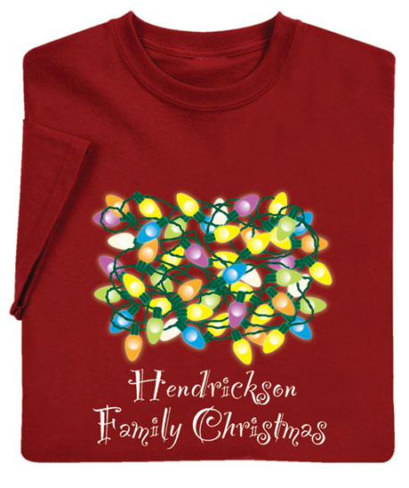 Product image for Personalized 'Your Name' Family Christmas T-Shirt or Sweatshirt