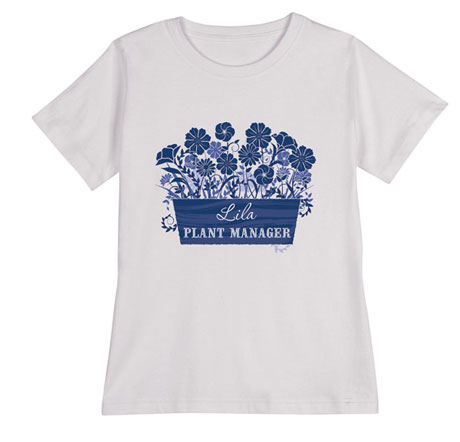 Product image for Personalized 'Your Name' Plant Manager Gardening T-Shirt or Sweatshirt