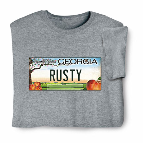 Personalized State License Plate T-Shirt or Sweatshirt - Georgia