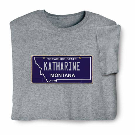 Personalized State License Plate Shirts - Montana