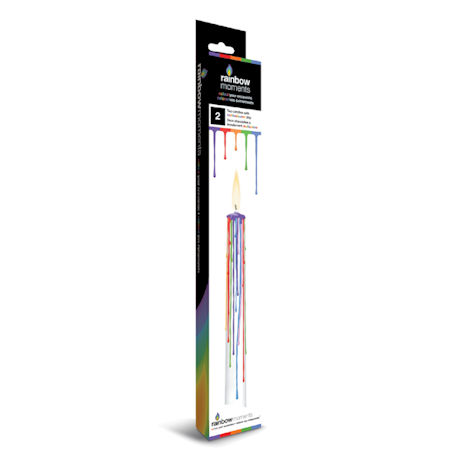 Rainbow Moments Taper Candles set of 2