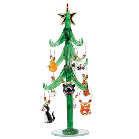 Cat Wine Charms With Tree