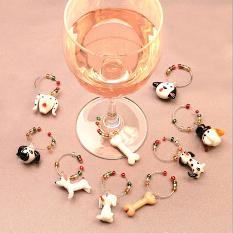 Product image for Dog Wine Charms With Tree 