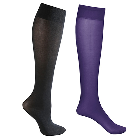 Celeste Stein&reg; Opaque Closed Toe Wide Calf Mild Compression Trouser Socks - 2 Pack