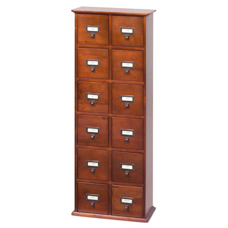 Library CD Storage Cabinet - 12 Drawers