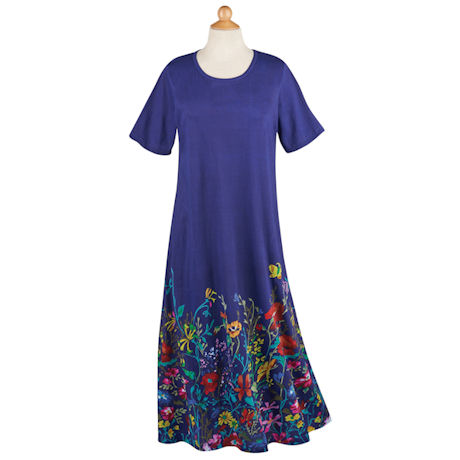 Blue Wildflowers T-Shirt Dress