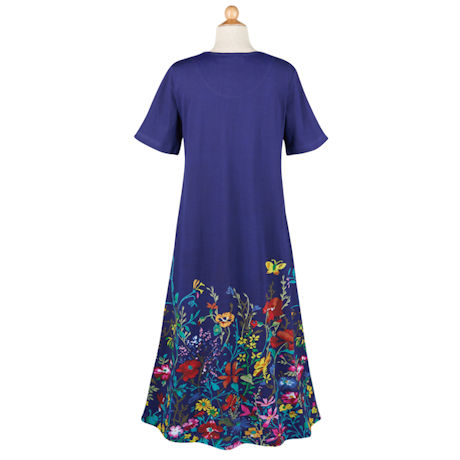 Blue Wildflowers T-Shirt Dress