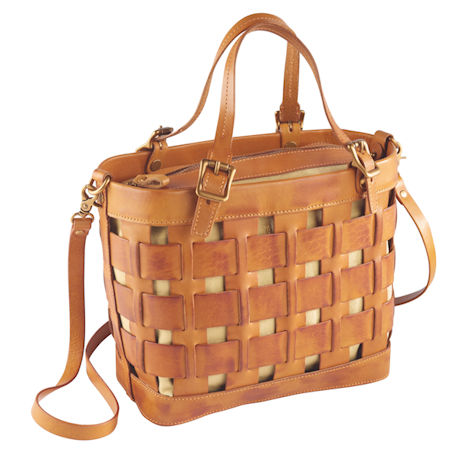 Leather Basket Handbag