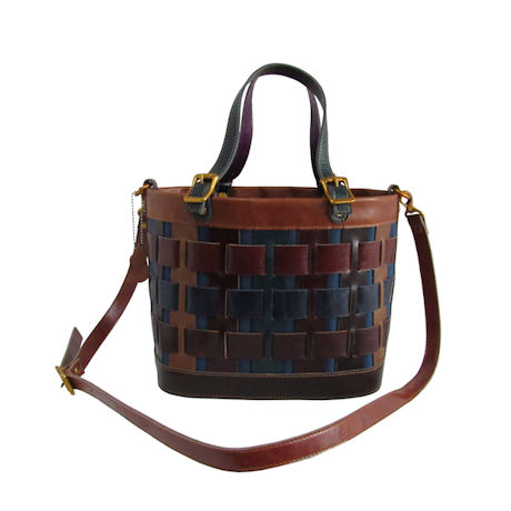 Leather Basket Handbag