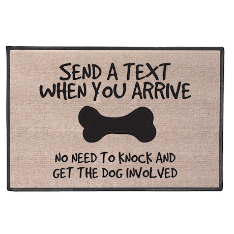 Send a Text When You Arrive Doormat
