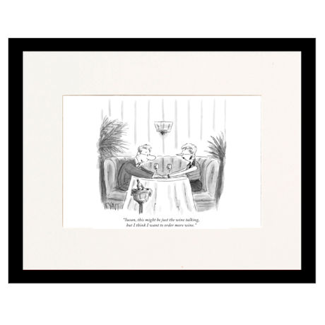 Just the Wine Talking Personalized New Yorker Cartoonist Cartoon - Matted