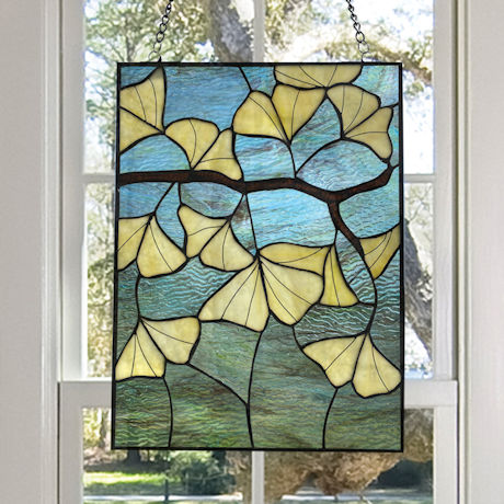 Gingko Leaves Stained Glass Panel 