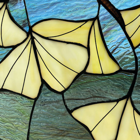 Product image for Gingko Leaves Stained Glass Panel 