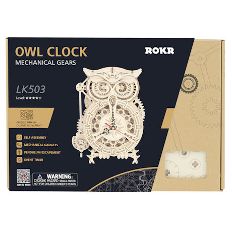 Wooden Owl Standing Clock Kit 