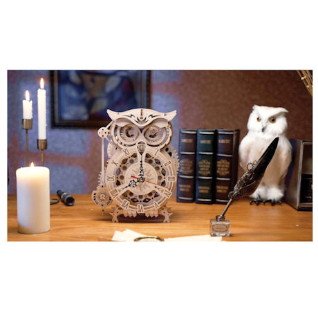 Product image for Wooden Owl Standing Clock Kit 