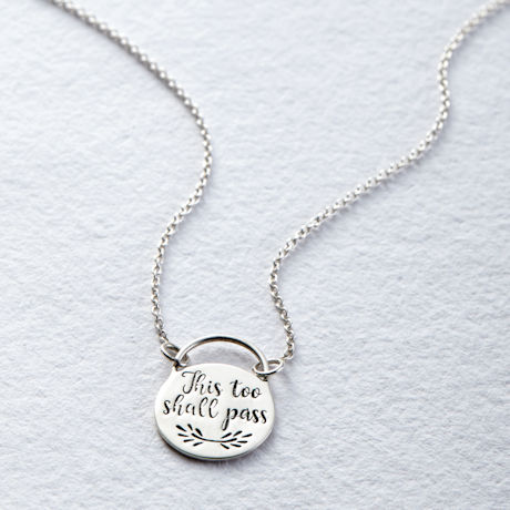 Exclusive Sterling Silver This Too Shall Pass Necklace 