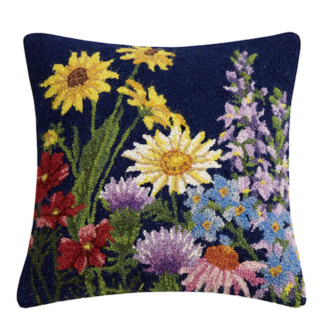 Hand-Hooked Wildflowers Pillow Style 2