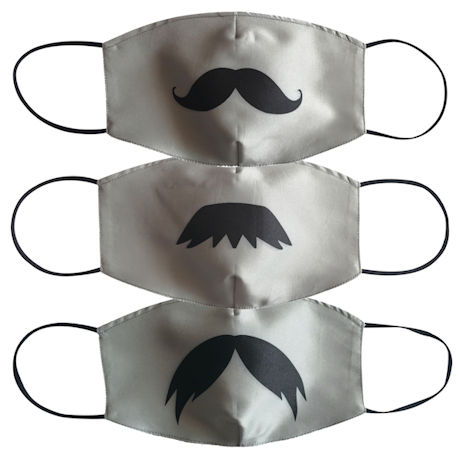 Mustache Face Masks Set of 3