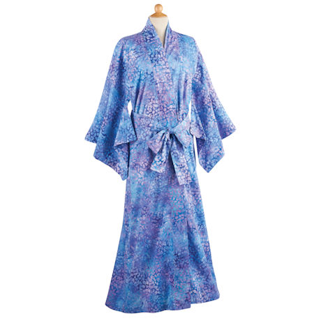 Blue Batik Kimono Robe
