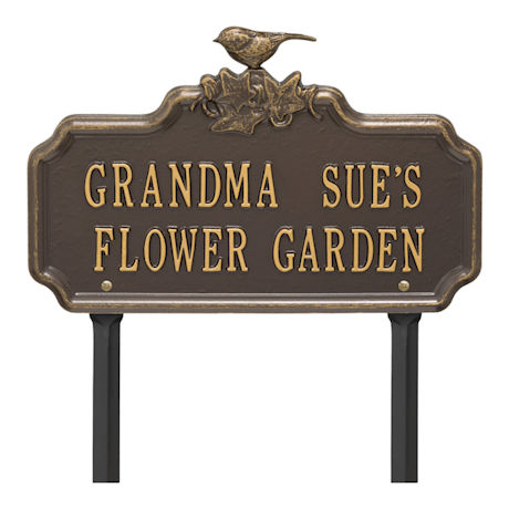 Personalized Chickadee and Ivy Lawn Sign