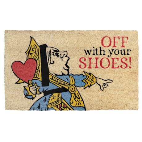 Queen of Hearts Off with Your Shoes! Doormat