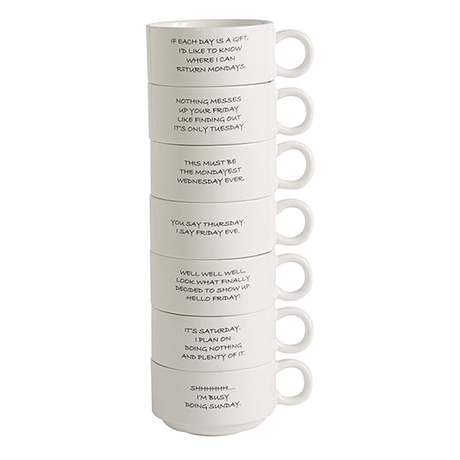 Product image for Day of the Week Stacking Mugs
