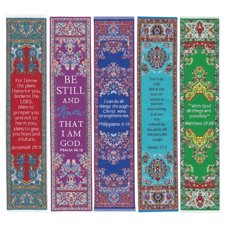 Bible Verses Woven Bookmarks Set