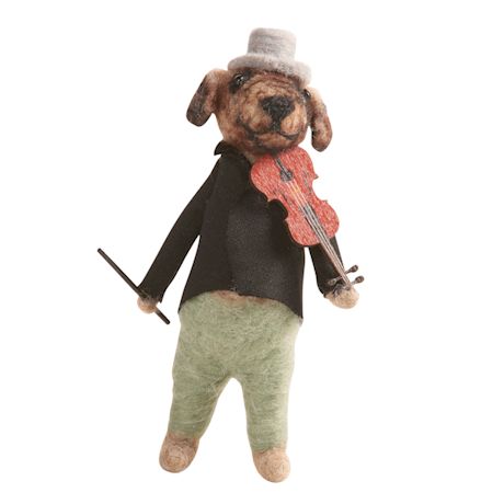 Hand-felted Dogs Musicians