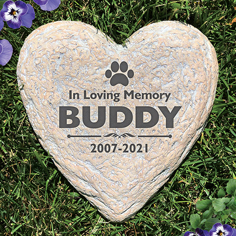 Personalized Heart Shaped Pet Memorial Stone