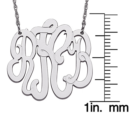 Sterling Silver 3 Initial Monogram Necklace