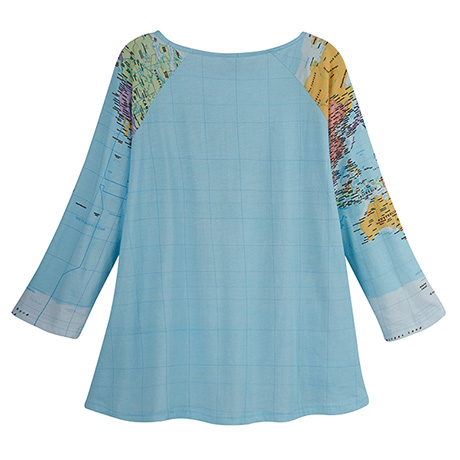 Product image for World Map Print Pocket Tunic