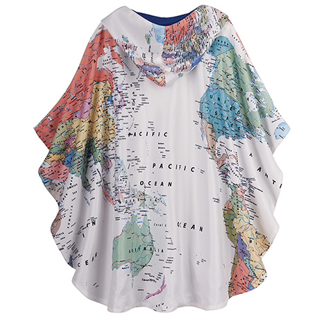 Product image for World Map Print Poncho