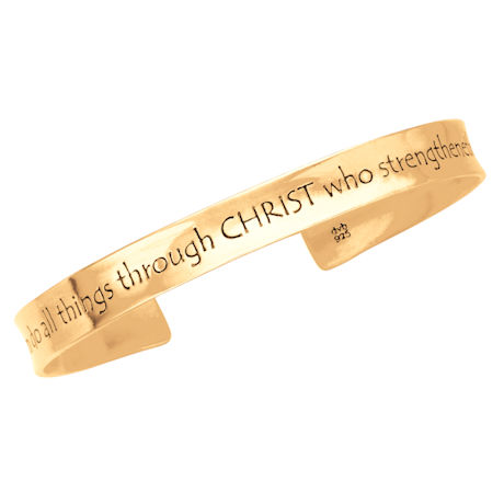 Philippians 4:13 Cuff Bracelet - 14K Gold