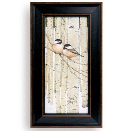 Personalized Love Birds Framed Canvas Print