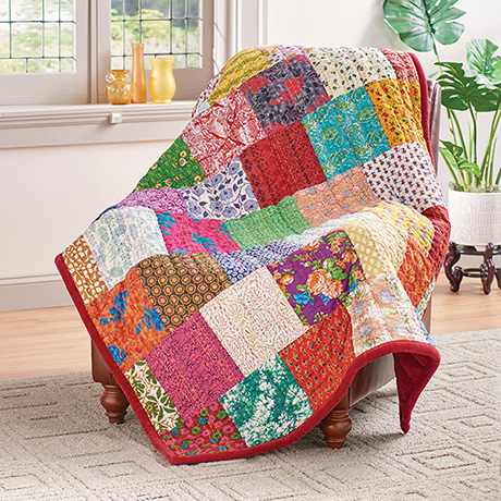Kantha Quilted Throw