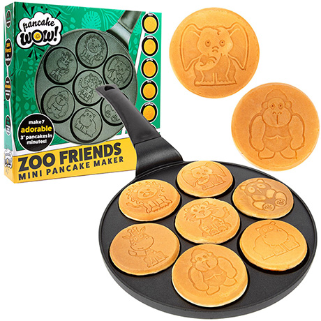 Cucina Pro Dino Mini Pancake Pan - Make 7 Unique Flapjack Dinosaurs, Nonstick Pan Cake Maker Griddle for Breakfast Fun & Easy Cleanup