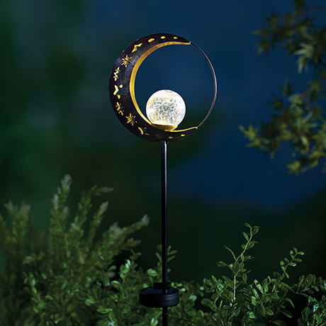 Product image for Solar Moon and Stars Yard Stake LED Lights