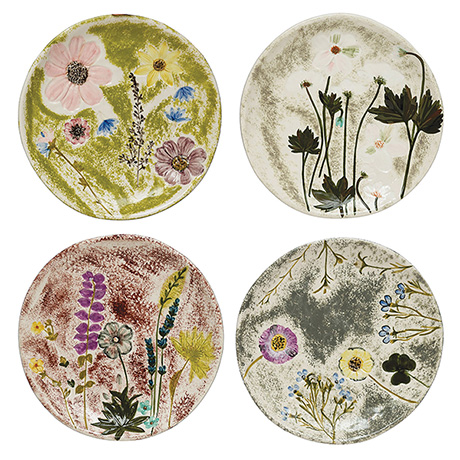Hand-painted Floral Plates